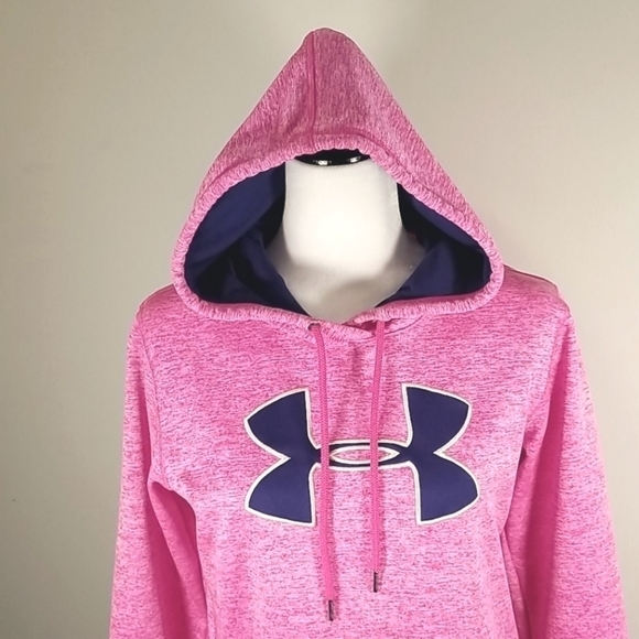 Under Armour Women's Hoodie Size S Storm 1 Coldgear Fleece Spell Out - Picture 3 of 7